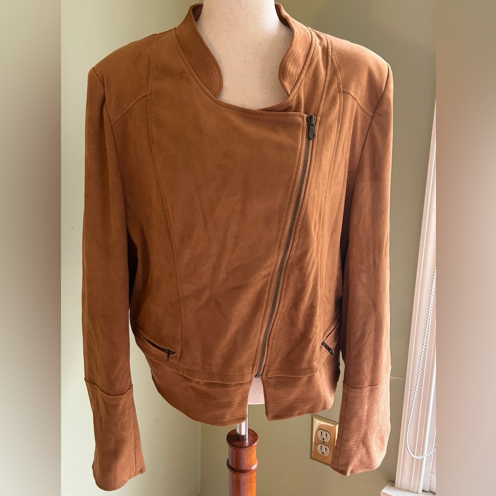 Robert Rodriguez Ayana vegan suede jacket. Chestnut brown (lion) XL Fully lined